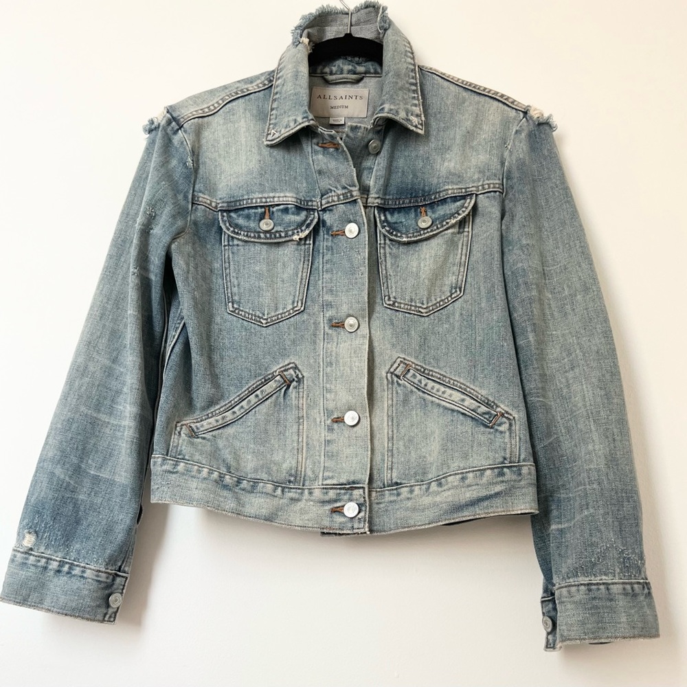 All Saints Light Blue Jean Jacket